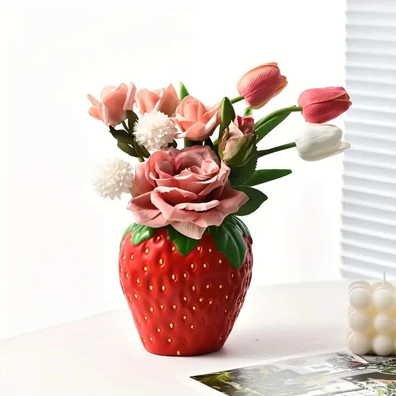 Creative Strawberry Shaped Vase for Flower Arrangement Living Room Home Decoration Flower Pot