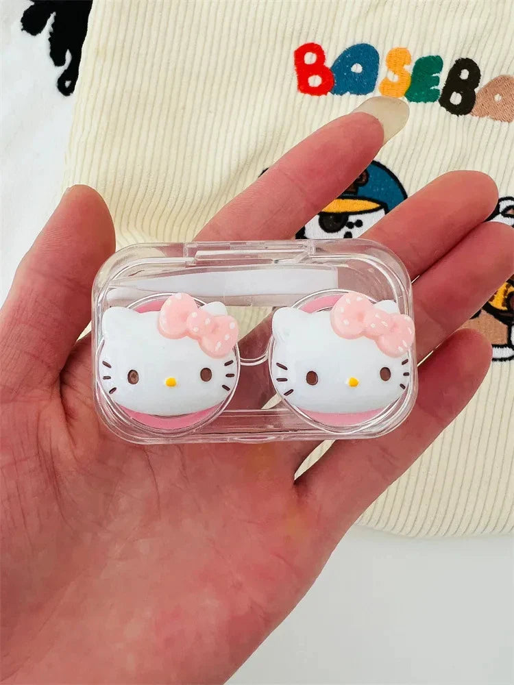 Transparent Cartoon Kawaii Portable Myopia Contact Lens Box for Girls'