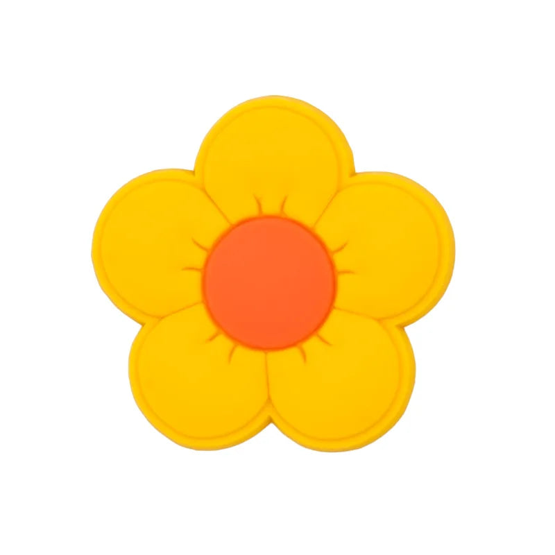 Plants Clog Charms Sunflower Mushroom Shoe Decoration Accessories Rosa Flower Shoe Charms Bamboo clips Jeans shoe buckle 1PCS