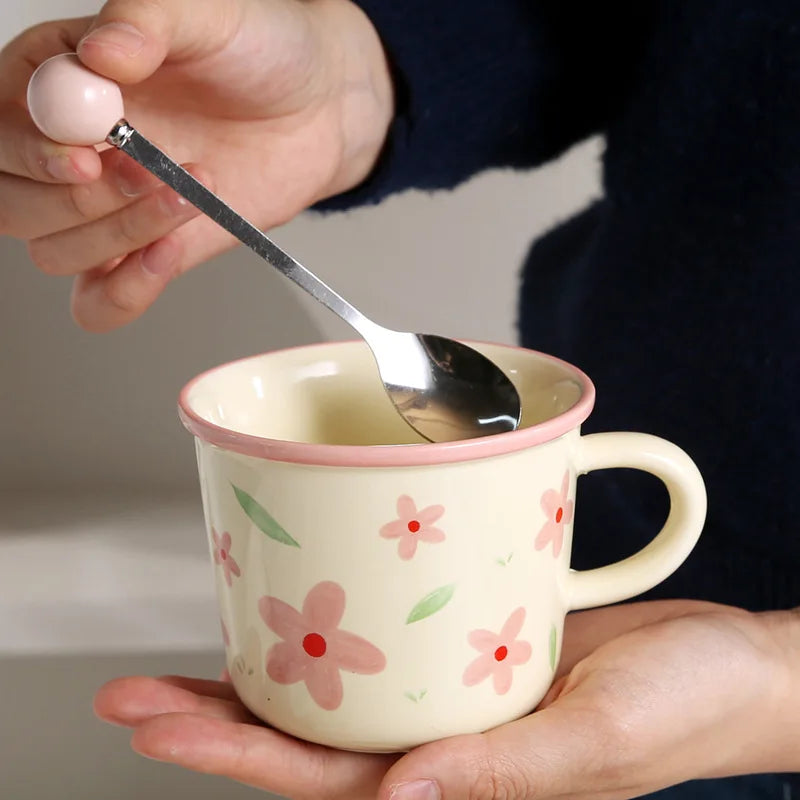 High Appearance Level Cute Style Tulip Flower Cups, Ceramic Mugs