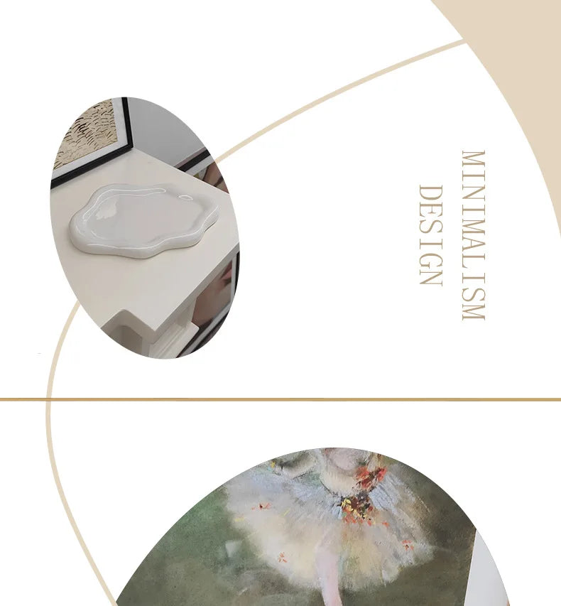 White/Silver Ceramic Plate High-Cloud Plate