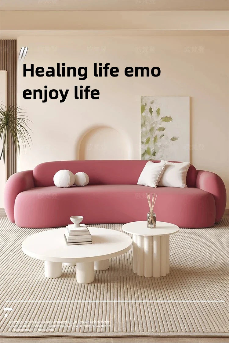 European Italiano Velvet Living Room Sofa Pink Floor Light Luxury 3 Seat Couch Christmas Organizer Sofa Inflavel Home Decoration