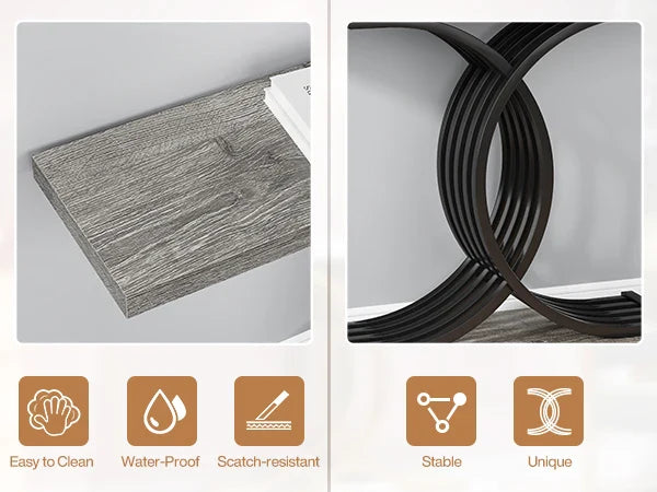 Tribesigns Gold Entryway Table, Modern 39-Inch Console Faux Marble Narrow Wood Sofa with Geometric Metal Legs