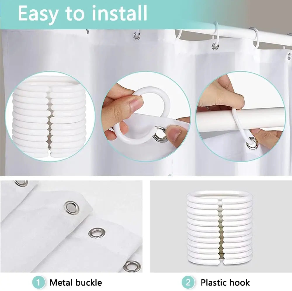 Stripe Shower Curtain Abstract Bohemian Fabric Shower Curtain with 12 Hooks Waterproof Bathroom Decoration