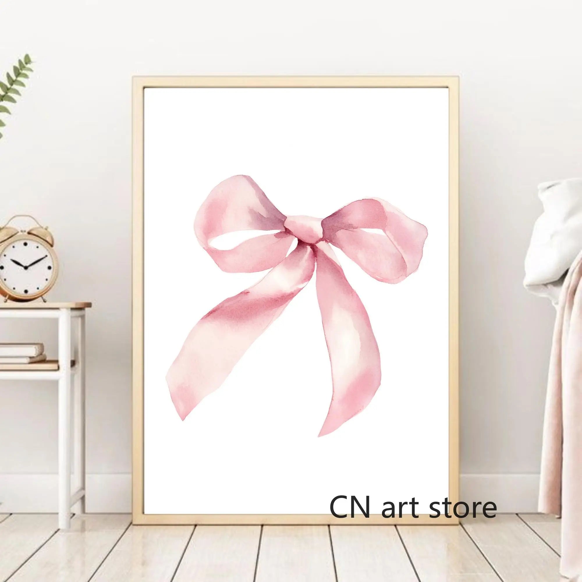 Pink Aesthetic Elegant Vintage Feminine Chic Bow-knot Art Poster Canvas Painting Wall Prints Picture for Living Room Home Decor