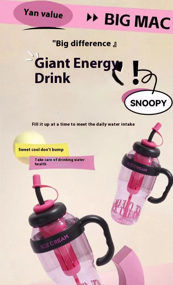 Sanrio Water Cup Hello Kitty  Anime Straw Cup Cartoon Cute Large Capacity Outdoor Activities Portable Tea Separation | 1300ML