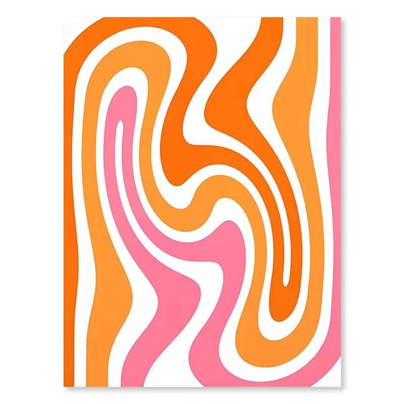 Pink Strawberry Lemon Card Cocktails Drink Posters Retro Canvas Painting