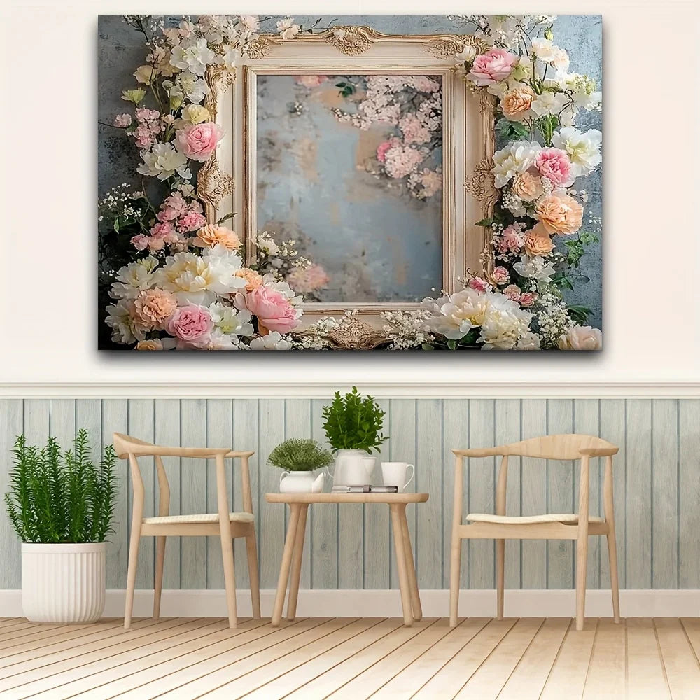 Elegant Floral Rose Tapestry Wall Hanging Vintage Inspired Pink aAnd Flower Interior Decor