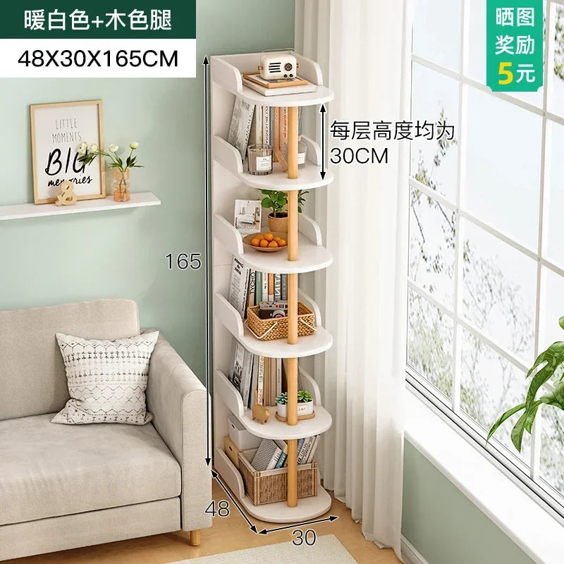Side Table Ultra Narrow Book Shelf Creative Shelves Sofa Side Rack Bookcase