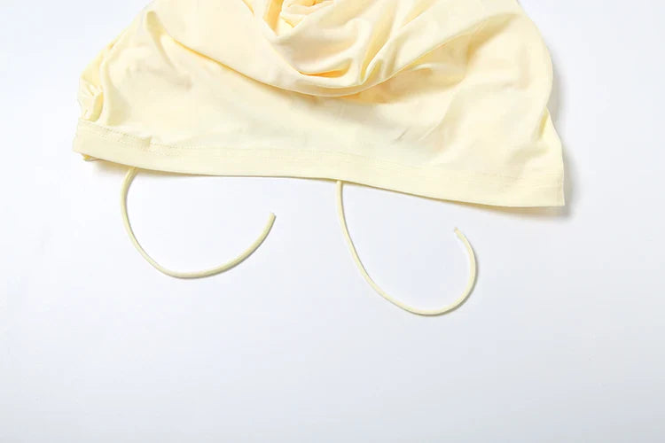 Women 3 Piece Set Stack Trend Halter Tops+Split Tassel Tassel+Flowers Mesh Skirts Matching Set