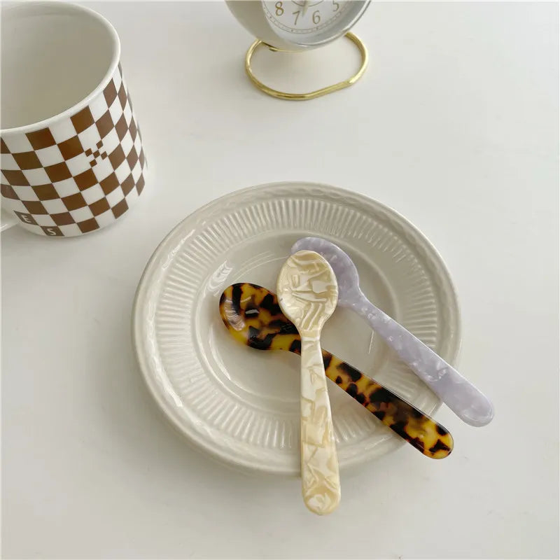 Natural Acrylic Spoons Crafted Kitchen Tableware
