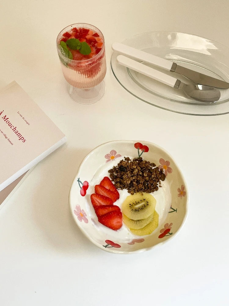 Ceramic Hand Pinched Irregular Style Flower Bowl