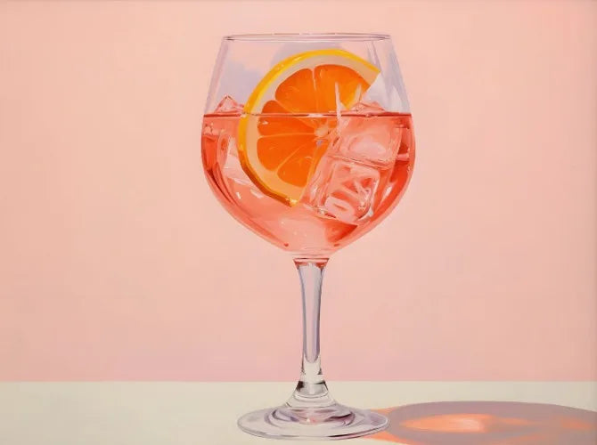 Pink Flower Cocktail Art Decor Canvas Printing Poster Pink Vintage Painting Aesthetic Wall Decor