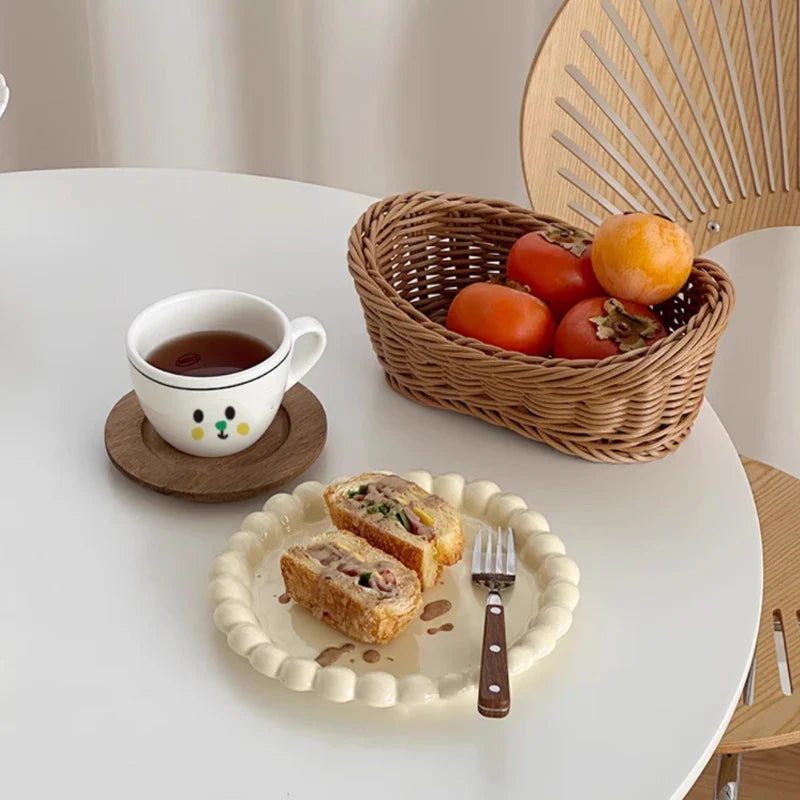 Cute Pearl Ceramic Plates Decorative Luxury Dish Kitchen Tableware