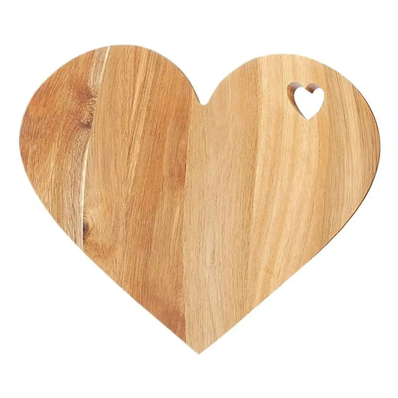 Wooden Cutting Boards for Kitchen Heart Shaped - Double Sided Portable Fruit Meat Chopping Charcuterie Serving Boards