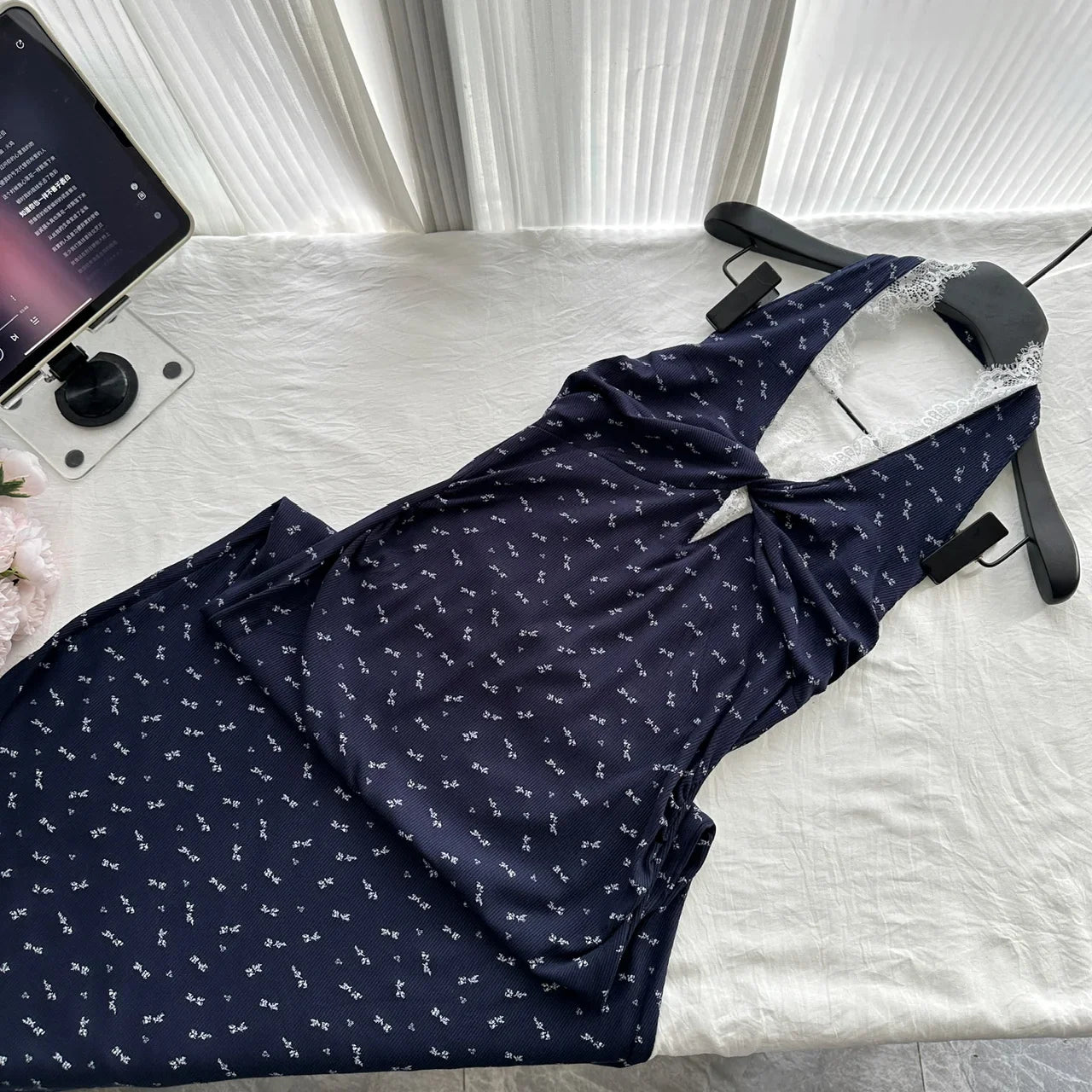 Women Stylish Maxi Trumpet Mermaid Halter Dress Backless One-Piece Dress