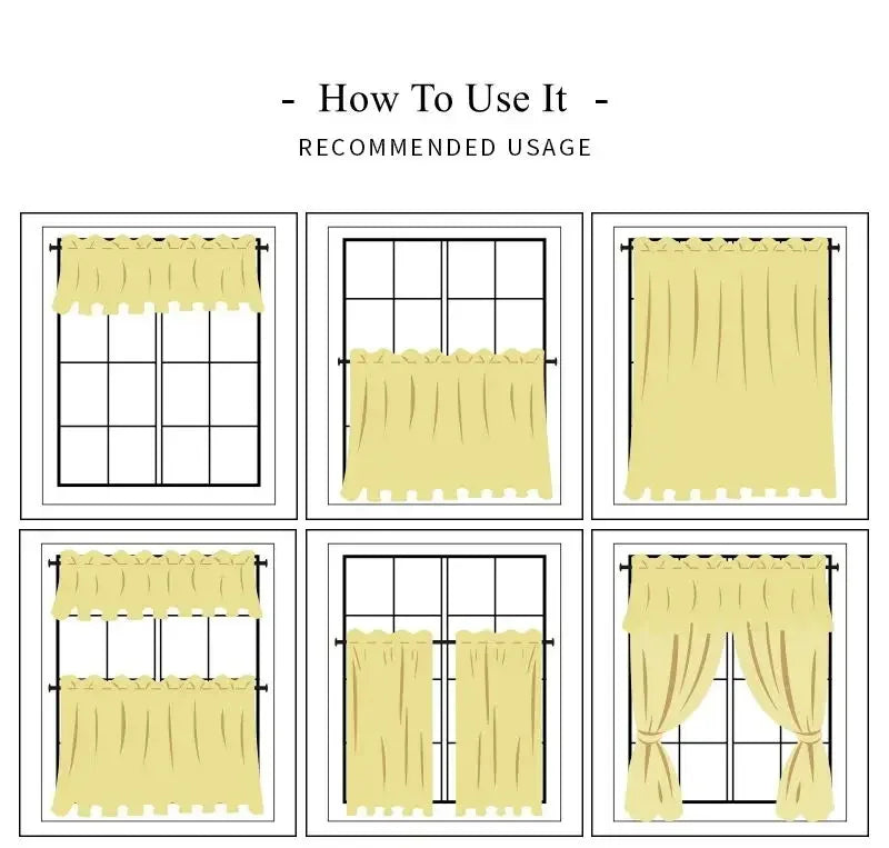 Pink Short Plaid Sheer Tulle Curtains lWindow Screens Voile Drapes Home Decor