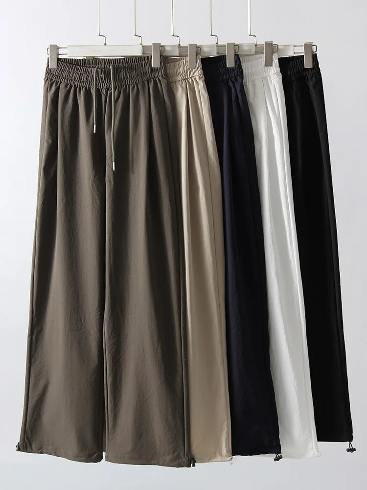 Summer Straight Leg Sweatpants For Women High Waist Jogger Wide Leg Trousers Women's Sports Pants White Sweatpants Wtpants Women