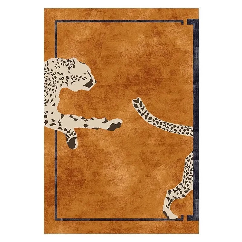 Pink Leopard Vintage Floor Mat Machine Washable Bedroom Soft Plush Carpet