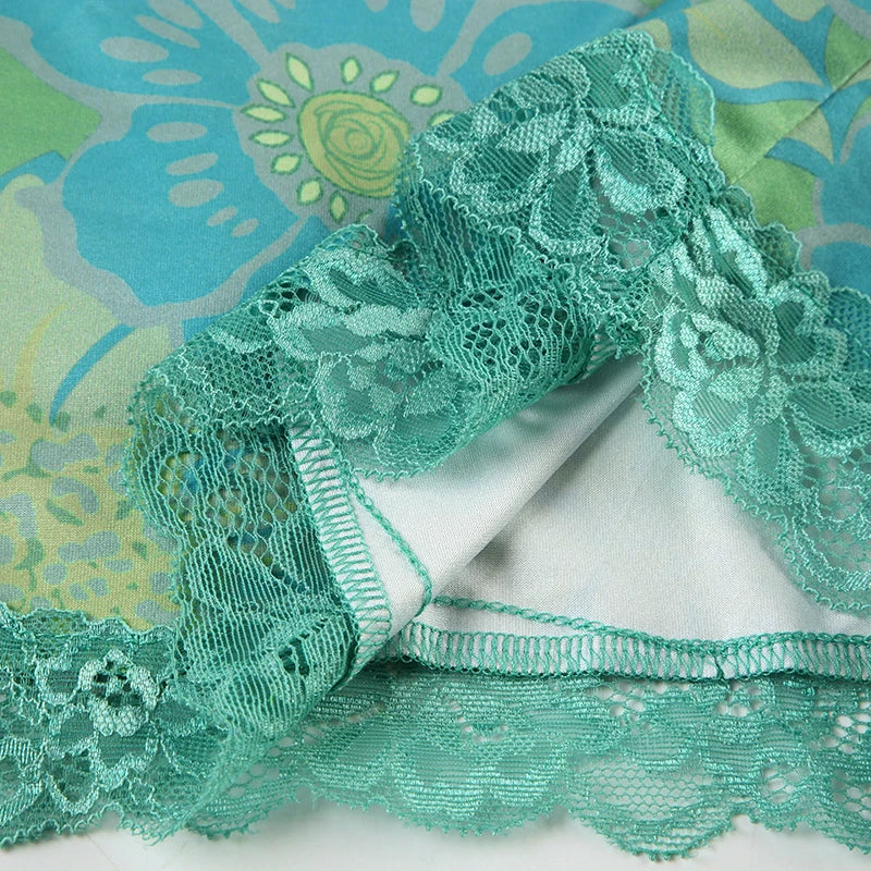 Fashion Chic Print Lace Trim Cams Bustier Women Skinny Retro Hottie Camisole Style