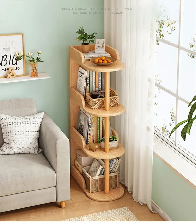 Side Table Ultra Narrow Book Shelf Creative Shelves Sofa Side Rack Bookcase