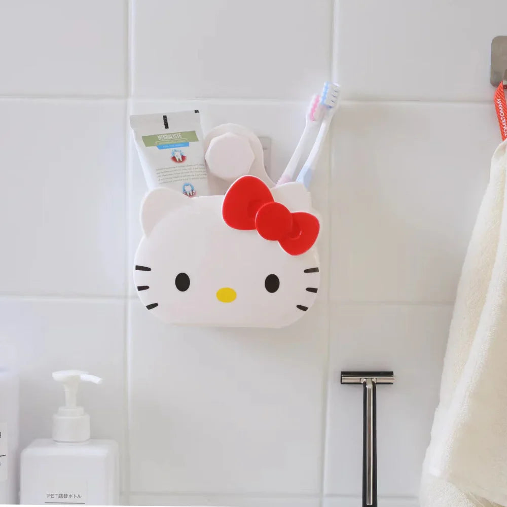 Sanrio Bathroom Shelf Punch-Free Hello Kitty Sink Toothbrush Toothpaste Comb Storage Box