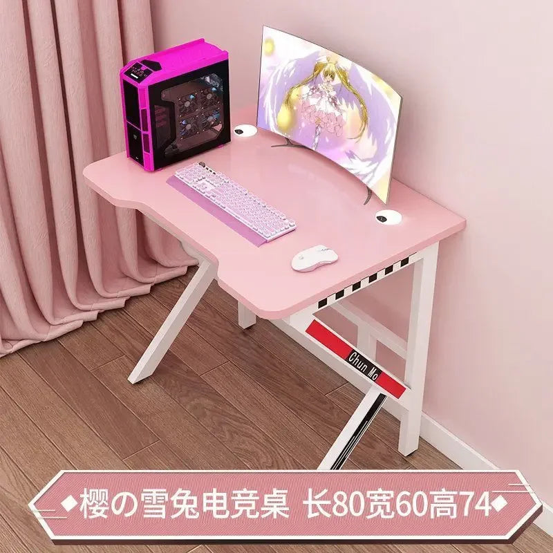 Pink Gaming Desk Girls Study Desk Laptop Table Computer Table Chair Live Gamer Home Live Desks Bedroom Desktop Gamer Desks