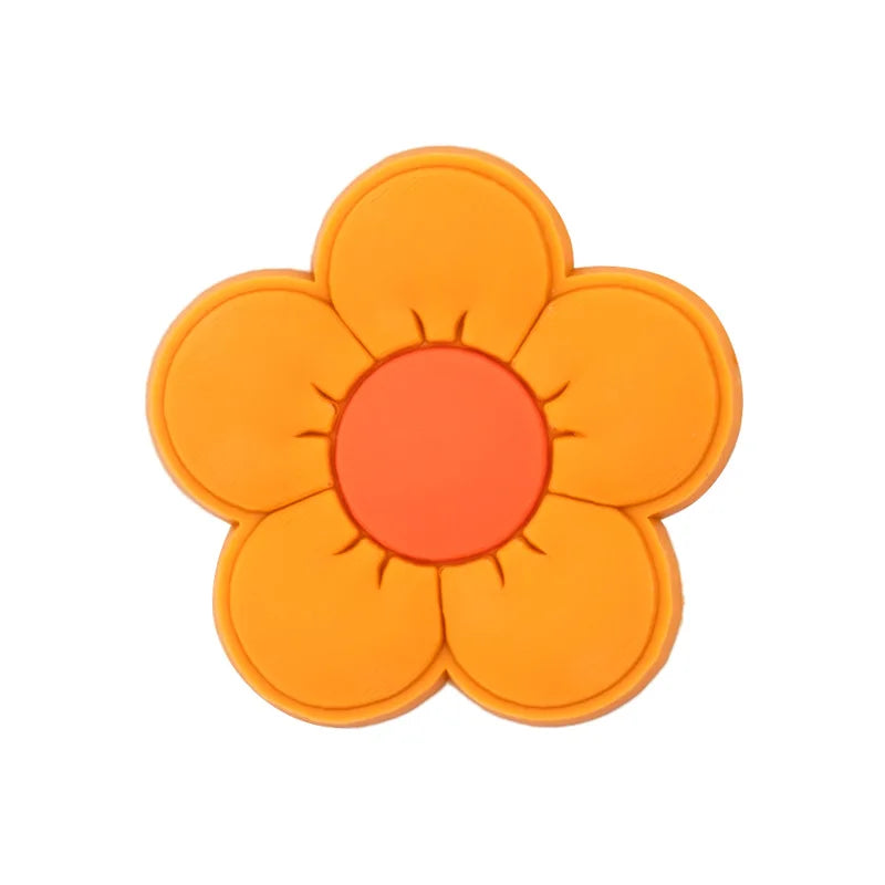 Plants Clog Charms Sunflower Mushroom Shoe Decoration Accessories Rosa Flower Shoe Charms Bamboo clips Jeans shoe buckle 1PCS