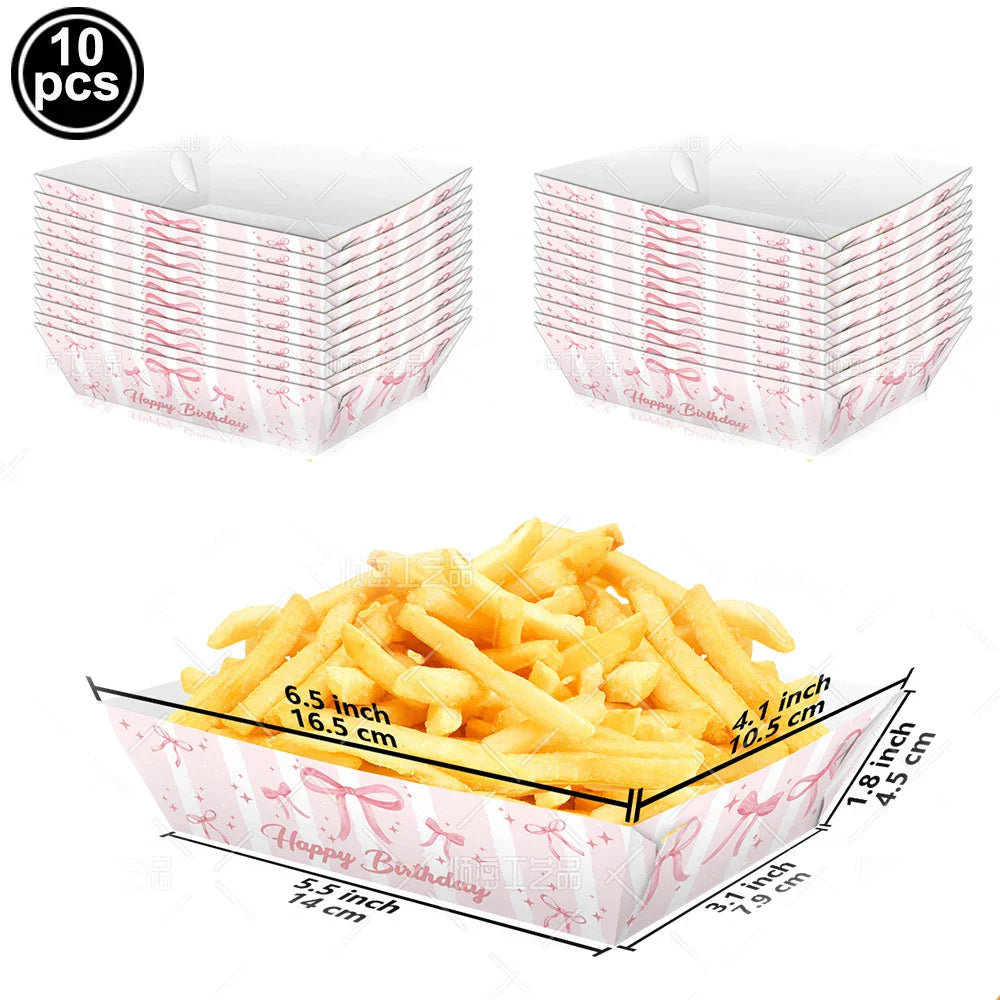 Pink Bow Paper Baking Cups Cupcake Wrappers Bow Cupcake Toppers