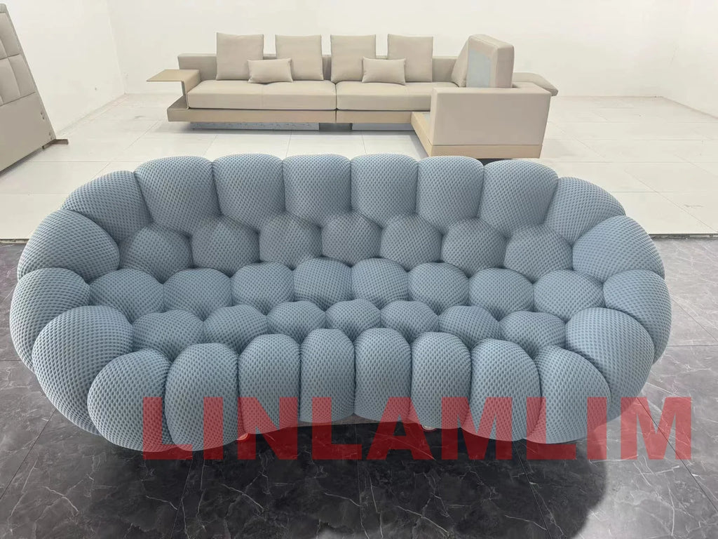Contemporary Cloud-Shaped Sofa Modular Cloth Couch Fabric Curved Designer Sofa Set