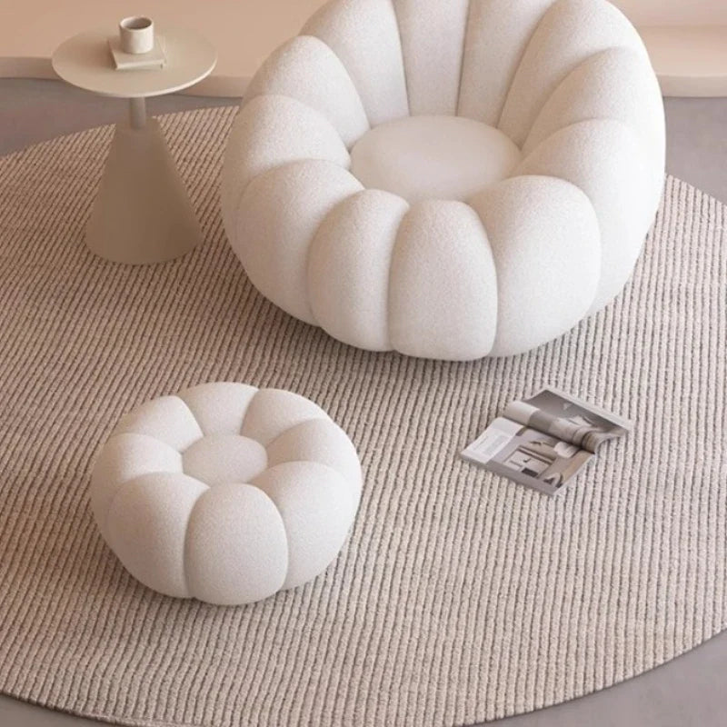 Lamb Fleece Pumpkin Sofa Chair Household Bedroom Lazy Lounge Chair Minimalist Modern Living Room