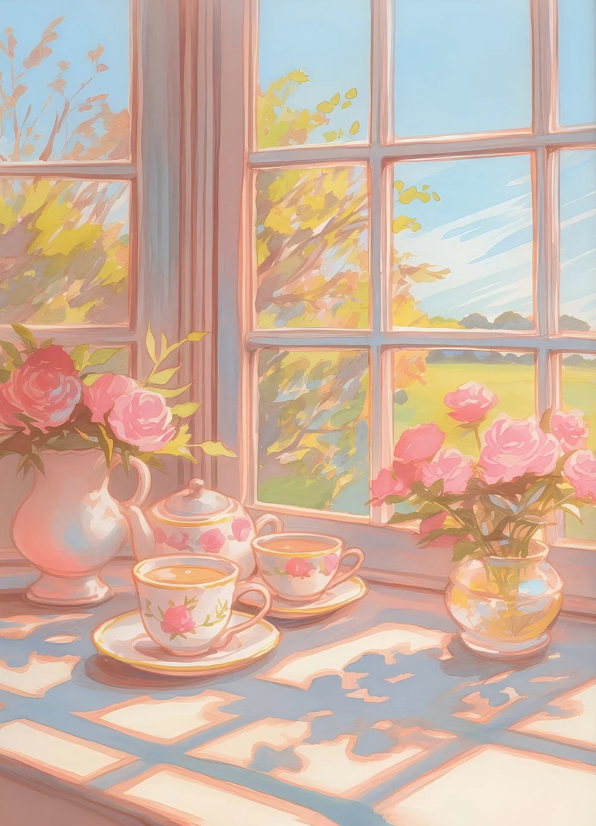 Retro Pink Cake Shop Dessert Gourmet Strawberry Cake Tea Poster Canvas Painting Prints Art Pictures Wall Decor