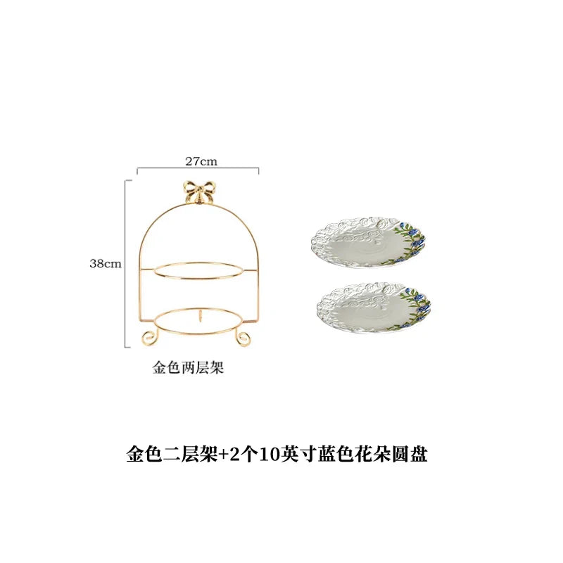 Rose Ceramic Afternoon Tea Cake Dessert Plate