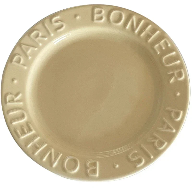 Ceramic Dessert Plate with Letter, Fruit Salad Plates, Afternoon Tea Cake Dishes