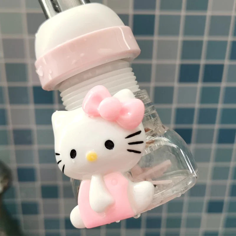 Creative Hello Kitty Kitchen Shower Faucet Kawaii Splash-proof Faucet Filter Household Rotatable Faucet Filter