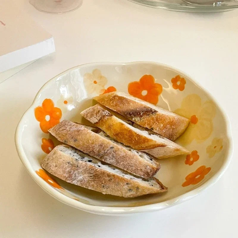 Ceramic Hand Pinched Irregular Style Flower Bowl