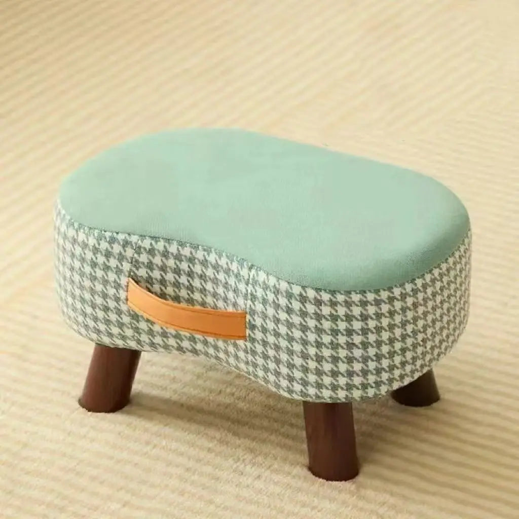 Curved Footstool with Handle Convenient To MoveSofa Small Stool