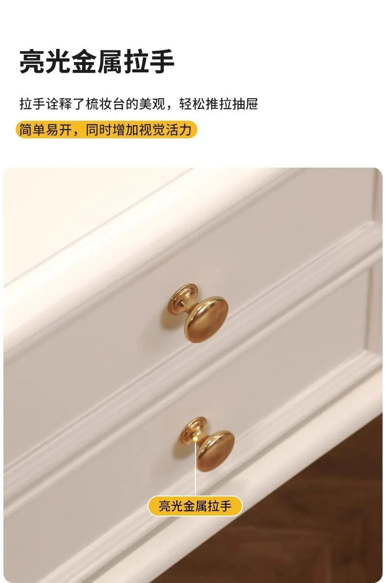 Luxury Modern Organizer Dresser Vanity Mirror Makeup Desk Dressing Table Storage