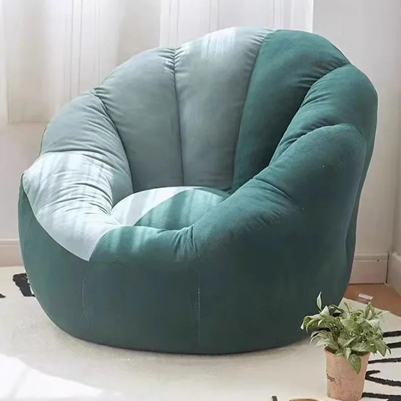 Kawai Curved Bean Bag Sofa Pink Lazy Exterior Sitting Bean Bag Sofas Comfortable Reclining Furniture