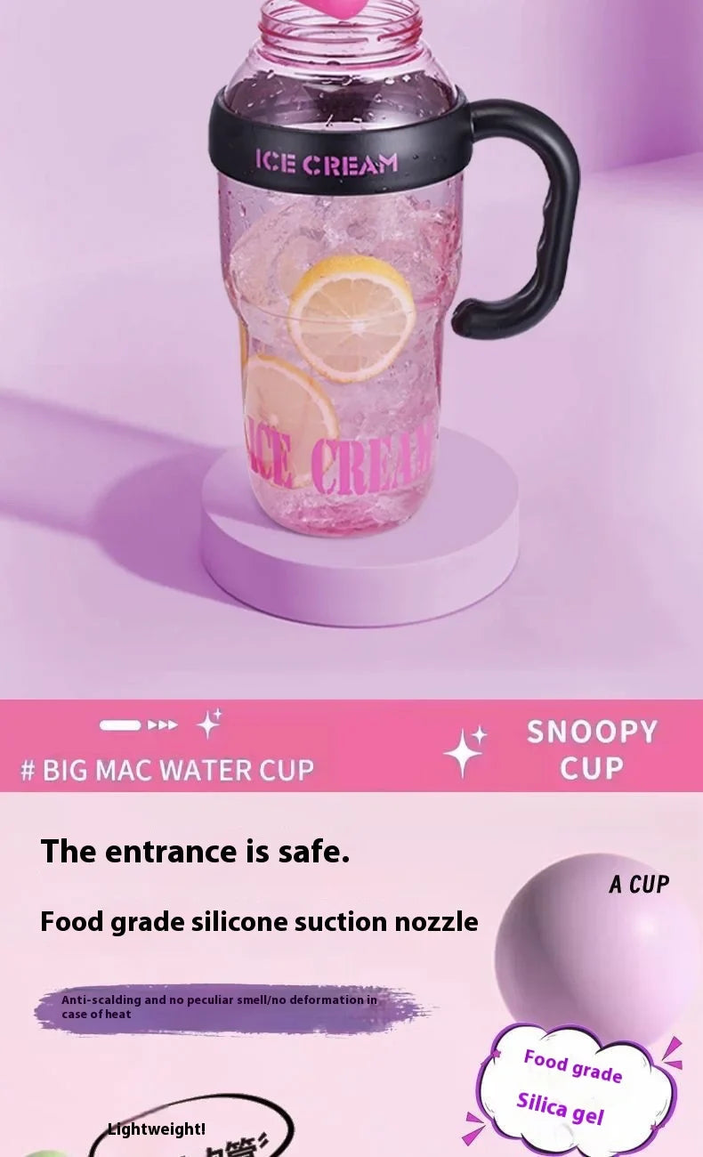 Sanrio Water Cup Hello Kitty  Anime Straw Cup Cartoon Cute Large Capacity Outdoor Activities Portable Tea Separation | 1300ML