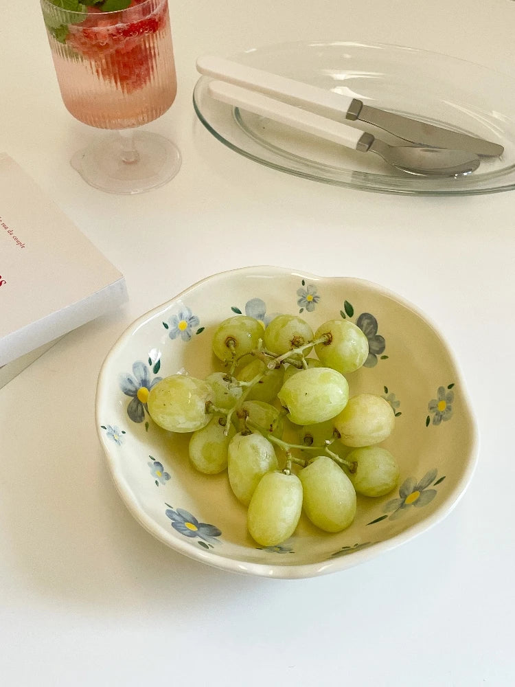 Ceramic Hand Pinched Irregular Style Flower Bowl