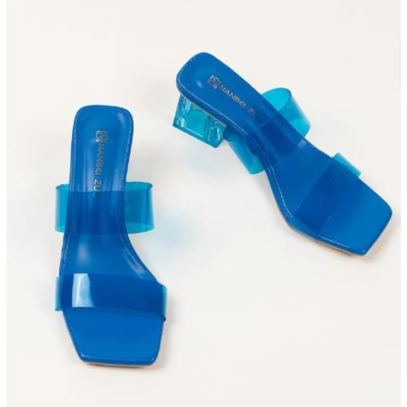 Women's Shoes - Summer Concise Slippers Square Toe Shallow Slippers High Quality Luxury Slippers