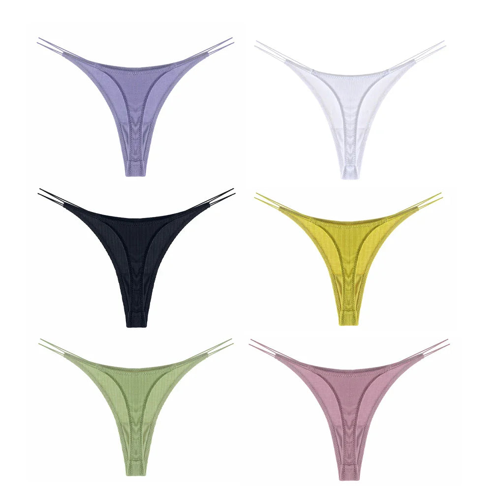 Thin Strappy Low Rise Cotton Thongs G Strings Underwear Panties