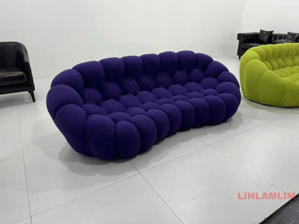Contemporary Cloud-Shaped Sofa Modular Cloth Couch Fabric Curved Designer Sofa Set