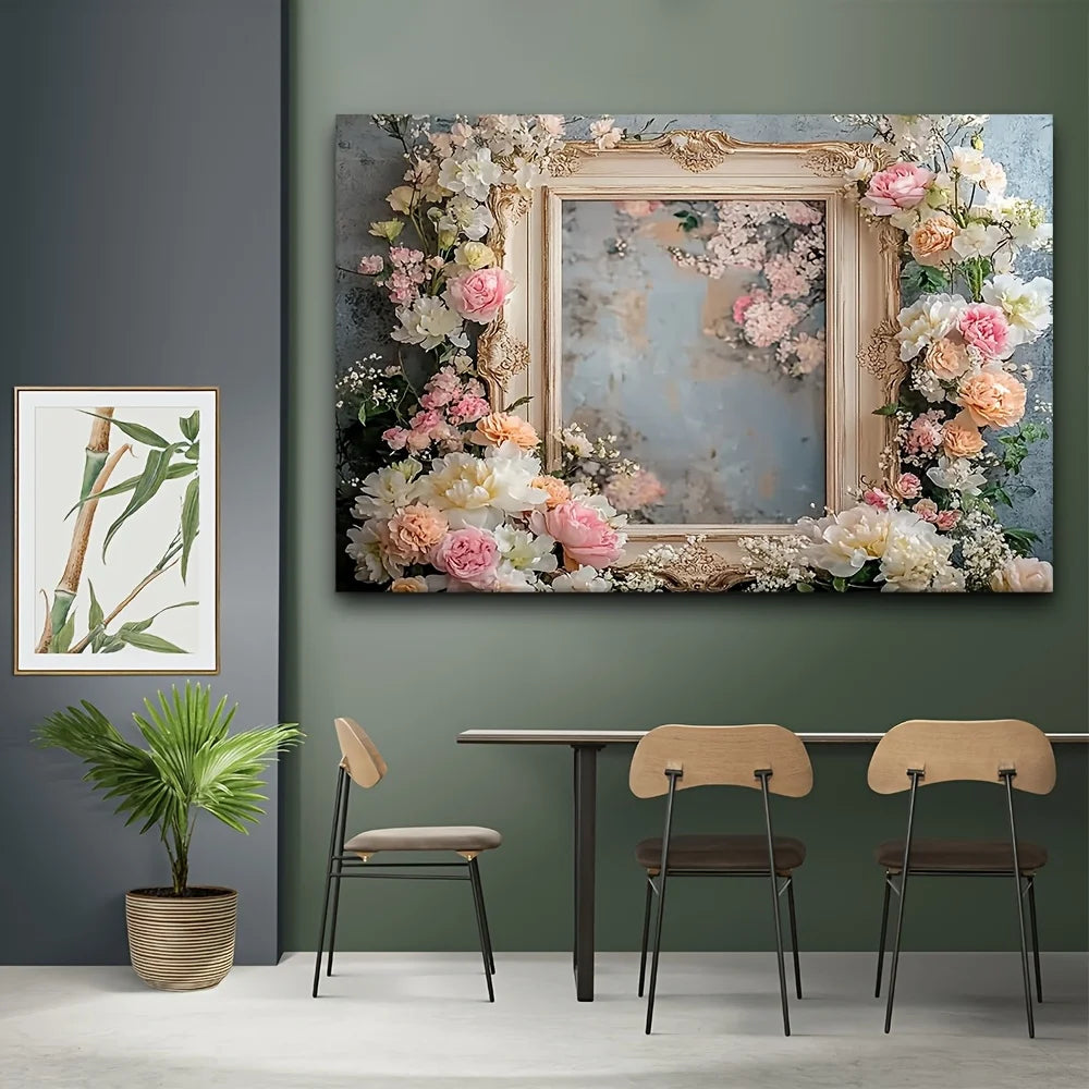 Elegant Floral Rose Tapestry Wall Hanging Vintage Inspired Pink aAnd Flower Interior Decor