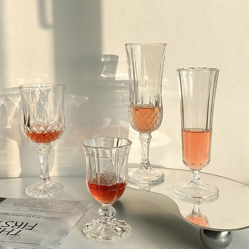 Heat Resistant 10 Styles Goblet Wine Champagne Mug High Color Glass