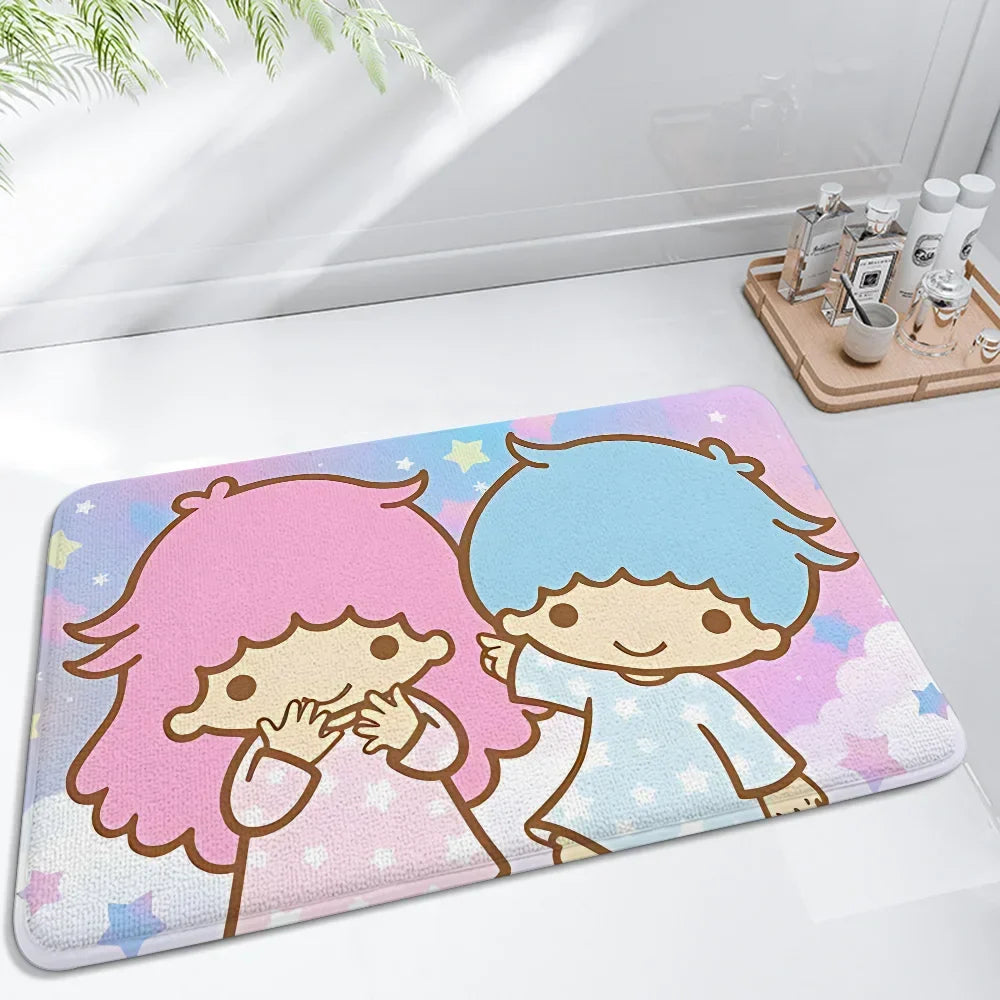 Cartoon Little Twin Stars KiKi Floor Mat For Living Room Sofa Floor Cushions Modern Soft Fluffy Home Rug
