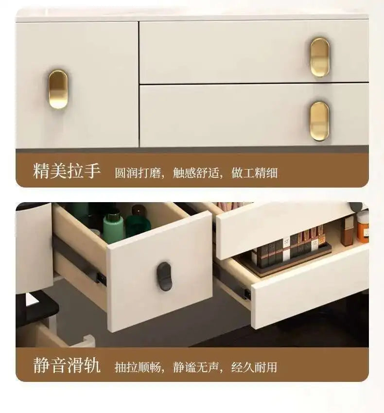Luxury Shelf Cosmetics Makeup Dressing Table Bedroom Storage Drawers Vanity Table Modern