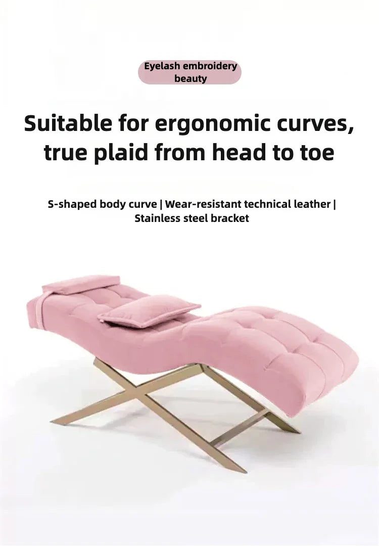 Luxury Salon Equipment Furniture Pink Gold Massage Table Set Modern Lay Down Eyelash Facial Bed