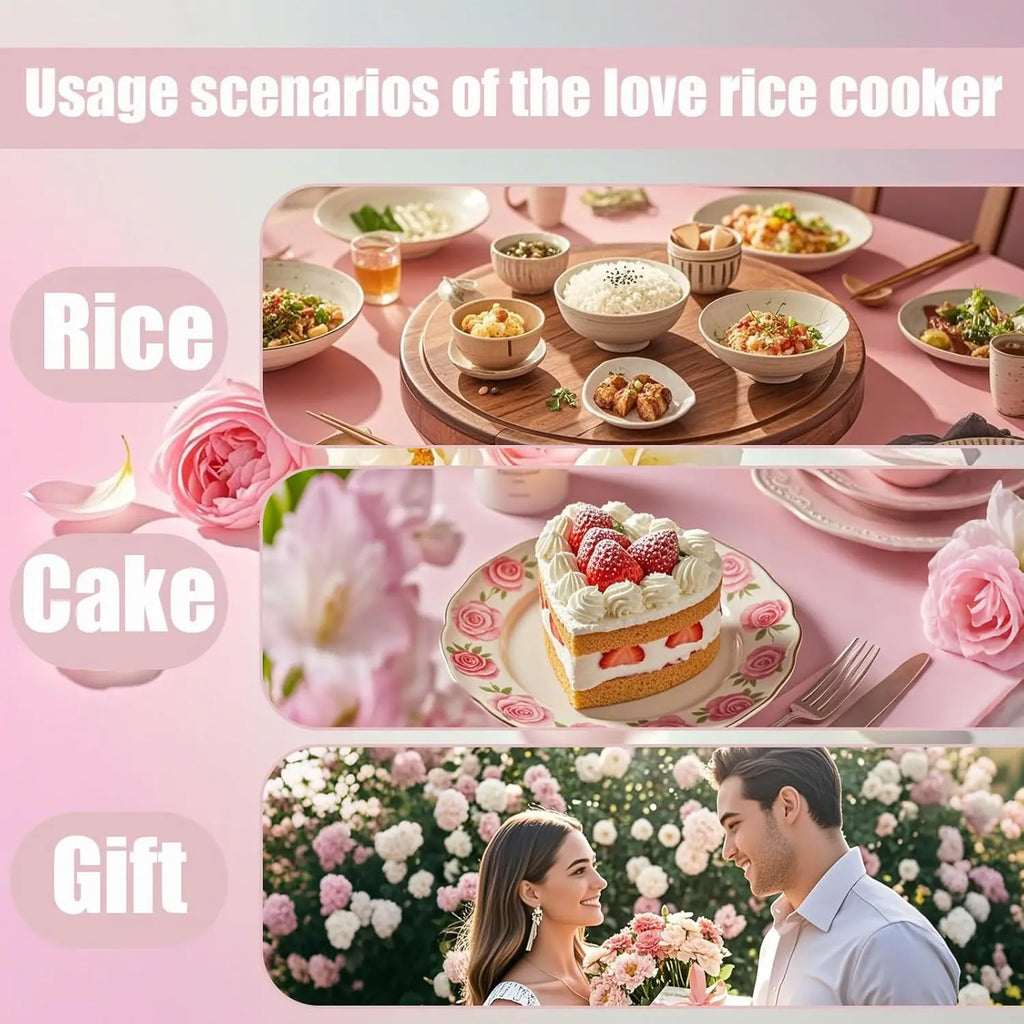 Pink Rice Cooker, Smart Rice Cooker 8 Cup With Delay Preset Timer And Auto Thermostat, Keep Food Warm